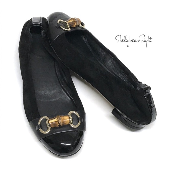 ❌❌SOLD❌❌ GUCCI Bamboo Horsebit Ballet Flats 37 6.5 - Picture 2 of 8